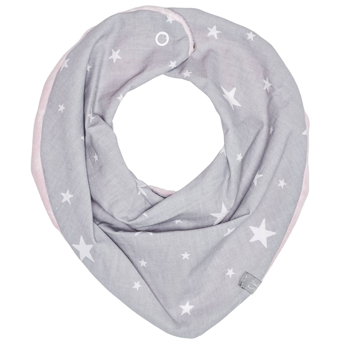 Bavoir Bandana Cache-cou Réversible Stella Gris/rose