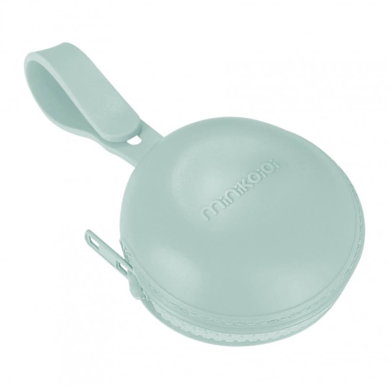 Boîte à sucette zippé en silicone vert amande