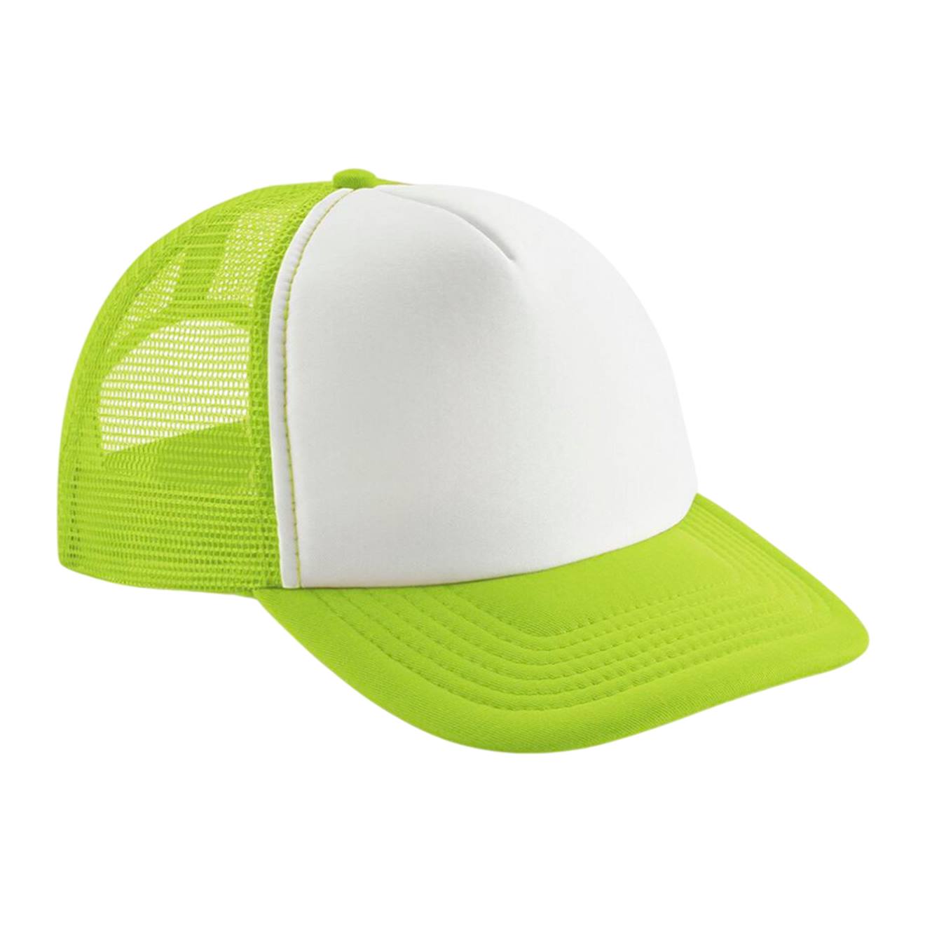 Casquette Trucker Polyester Vert Citron / Blanc