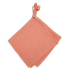 Jouet-Premier âge-Doudou lange attache tétine en gaze de coton jeanne