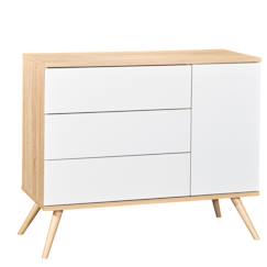 Puériculture-Tables à langer-Commode 1 porte 3 tiroirs en bois - seventies