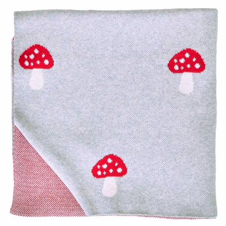 Couverture en coton bio gots Écru, dino+Écru, hippo+Écru, motifs bleu+Gris, champi+Gris, chatons+Gris, flammant rose+Gris, licorne+Multicolore, toucan+Rose, chat 24 - vertbaudet enfant 