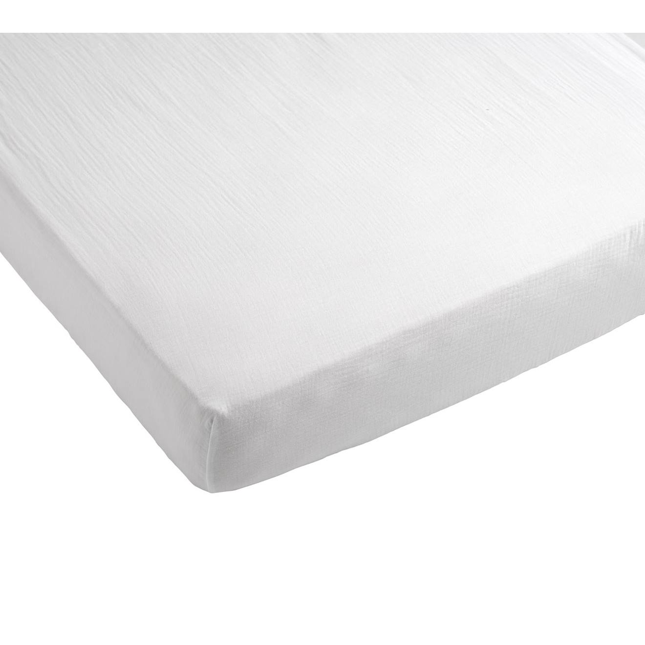 Lot 2 Draps Housse Pour Lit Évolutif Bébé En Coton - Galopin Blanc (Sauthon) - Image 1