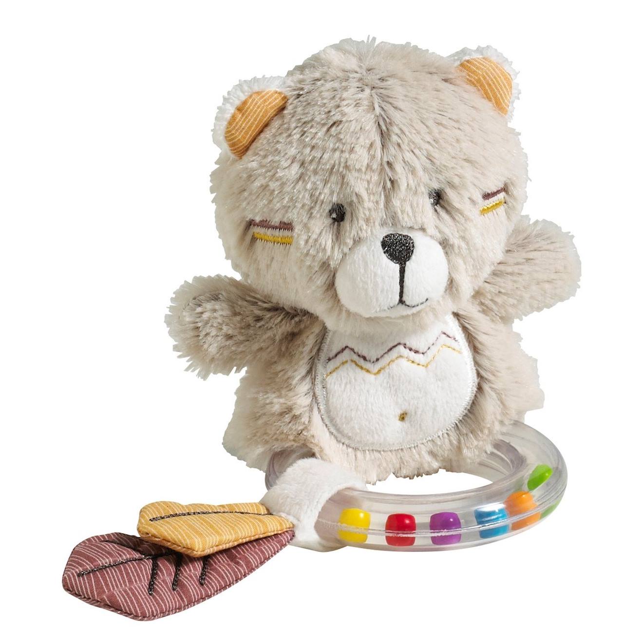 Hochet Ours En Velours Beige
