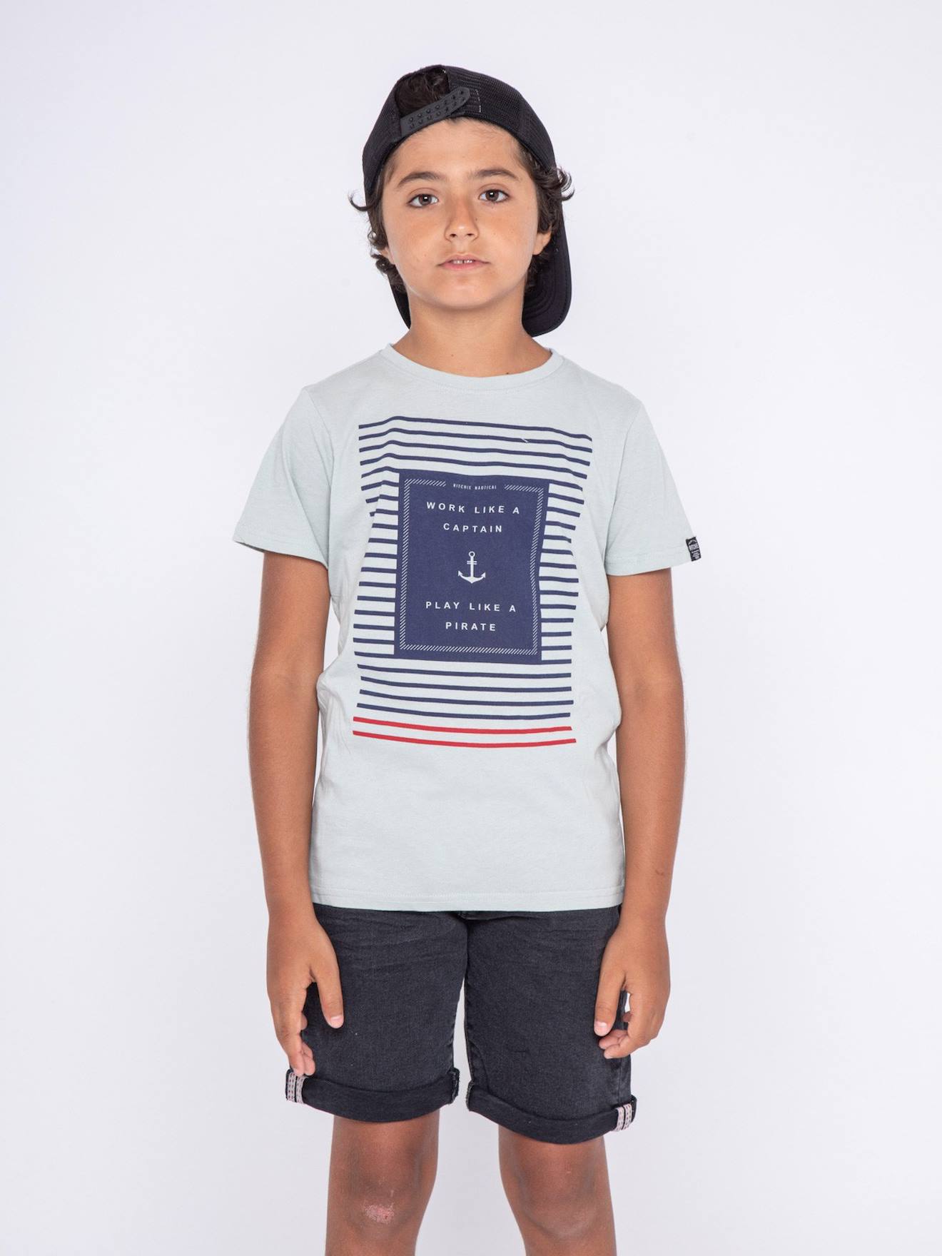 T-shirt Col Rond Neveo Garçon Gris