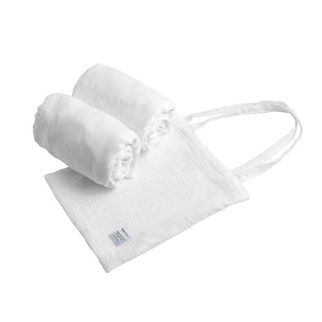 Lot 2 draps housse pour lit évolutif bébé en coton - original Blanc+Bleu ciel+Bleu nuit+Jaune+Rose 2 - vertbaudet enfant 