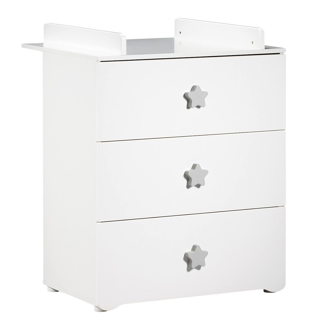 Commode À Langer 3 Tiroirs Blanc/gris
