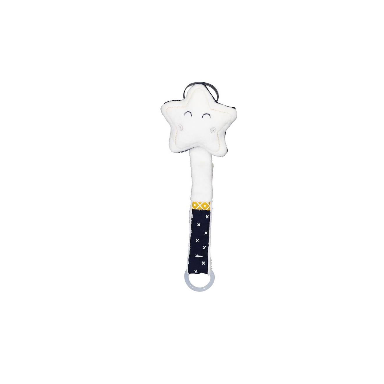 Attache-tétine Bébé En Coton Étoile Blanc