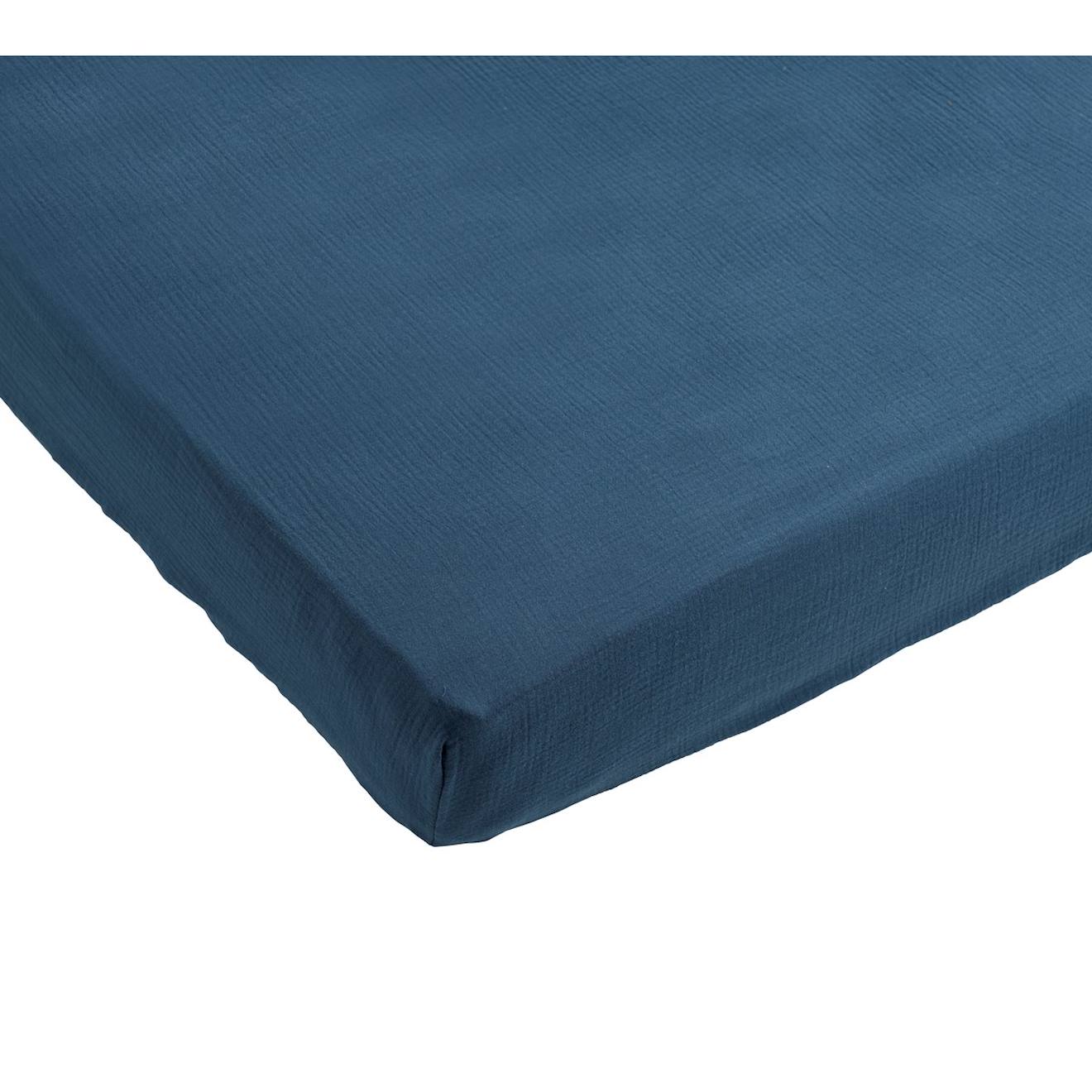 Lot De 2 Draps Housse Rectangle En Coton - Original Bleu Nuit