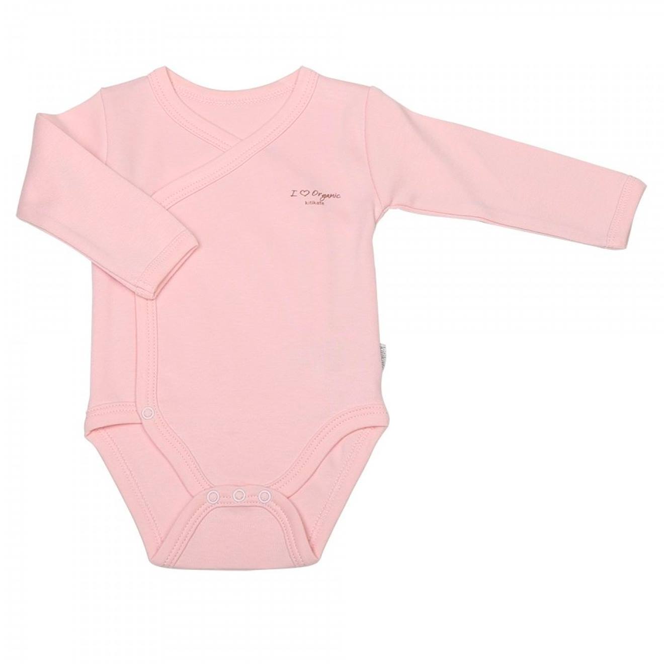 Body Manches Longues En Coton Bio - Modèle Basic Rose