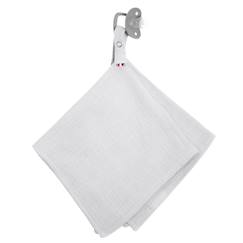 Jouet-Premier âge-Doudou lange attache tétine en gaze de coton jeanne