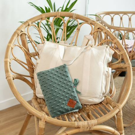 Protège carnet de santé en minky Bleu+Camel+Denim+Écru+Gris+Rose+Vert émeraude 16 - vertbaudet enfant 