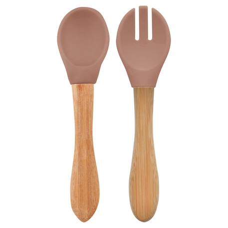 Minikoioi - Set De Couverts Bébé Fourchette Et Cuillère Caramel