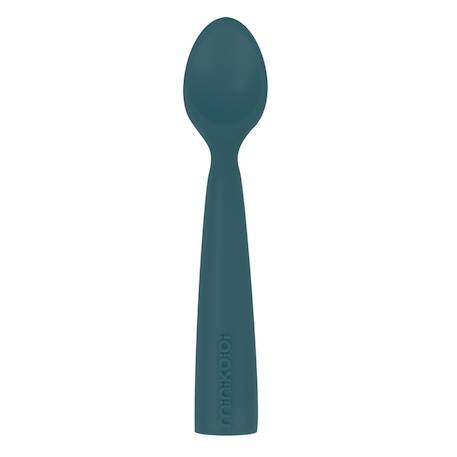 Minikoioi - Cuillère Bébé En Silicone Bleu Marine