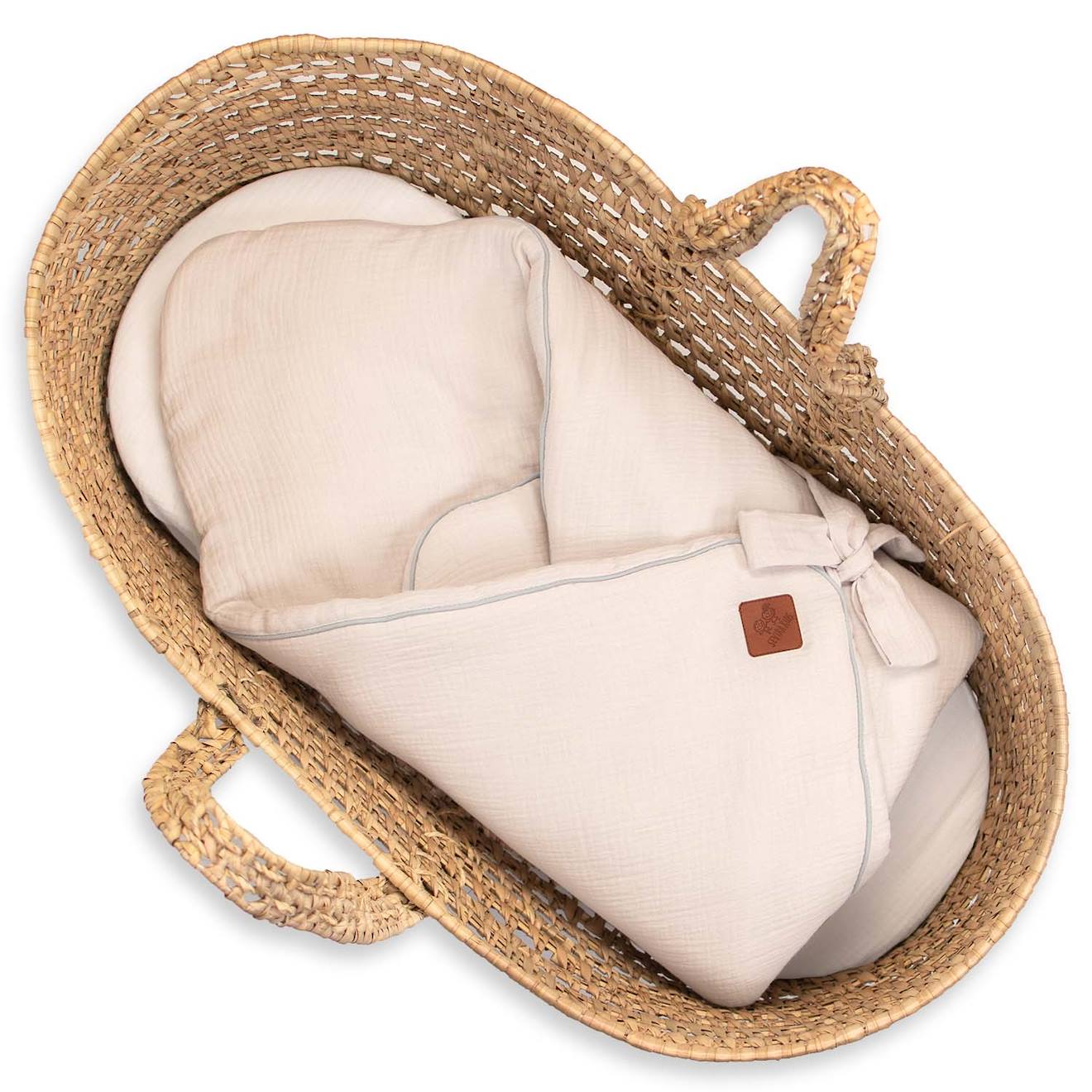 Couverture D'emmaillotage En Gaze De Coton Jeanne Beige