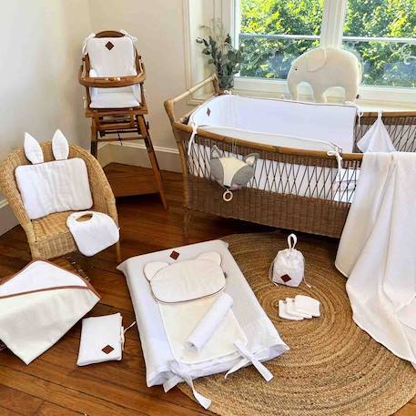 Oreiller plat lapin en gaze de coton jeanne Beige+Blanc+Blanc à pois or+Bleu+Camel+Écru+Gris clair+Terracotta+Vert de gris 9 - vertbaudet enfant 