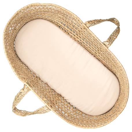 Sevira Kids - Drap Housse Couffin Ovale En Gaze De Coton Jeanne Beige