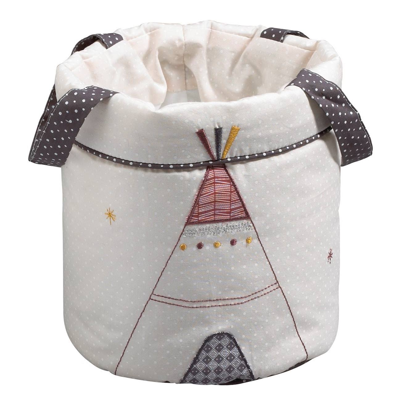 Lot De 3 Panières Gigognes En Tissu En Coton Beige