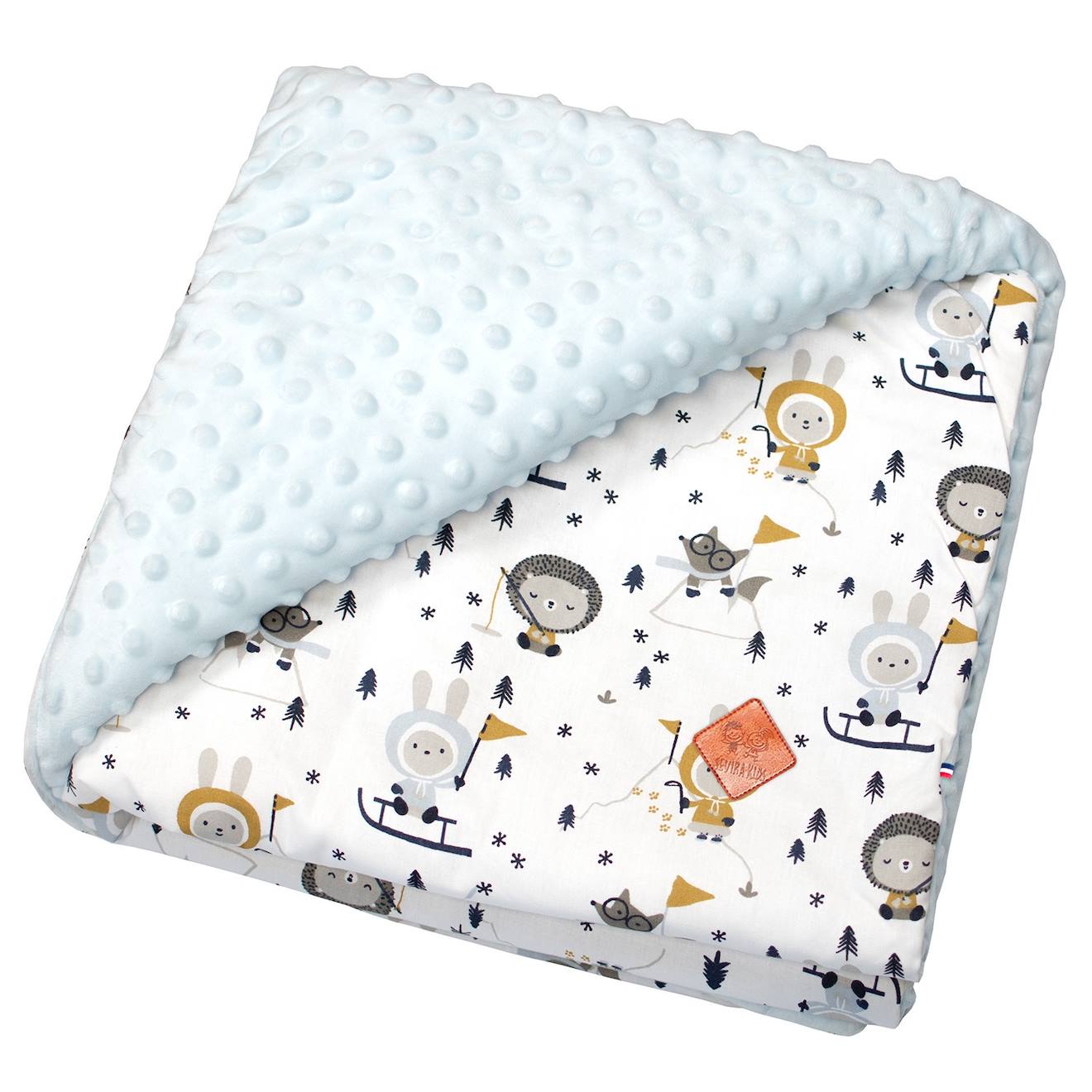 Couverture Réversible En Minky Eskimo Bleu