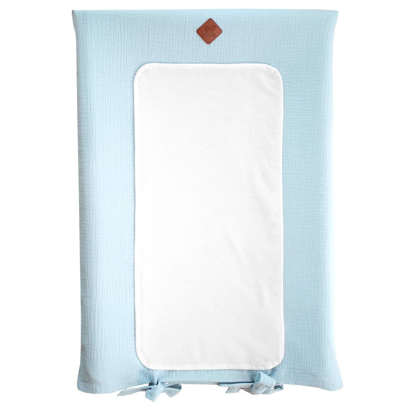 Housse De Matelas À Langer En Gaze De Coton Jeanne Bleu