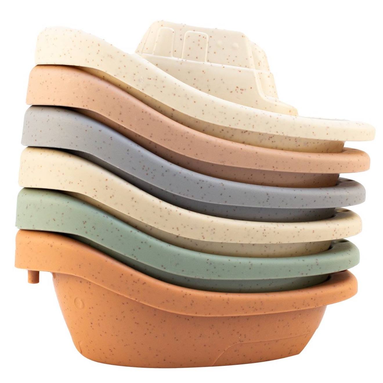 Jouet De Bain - Set De 6 Bateaux En Paille De Blé Bateaux, Pastel