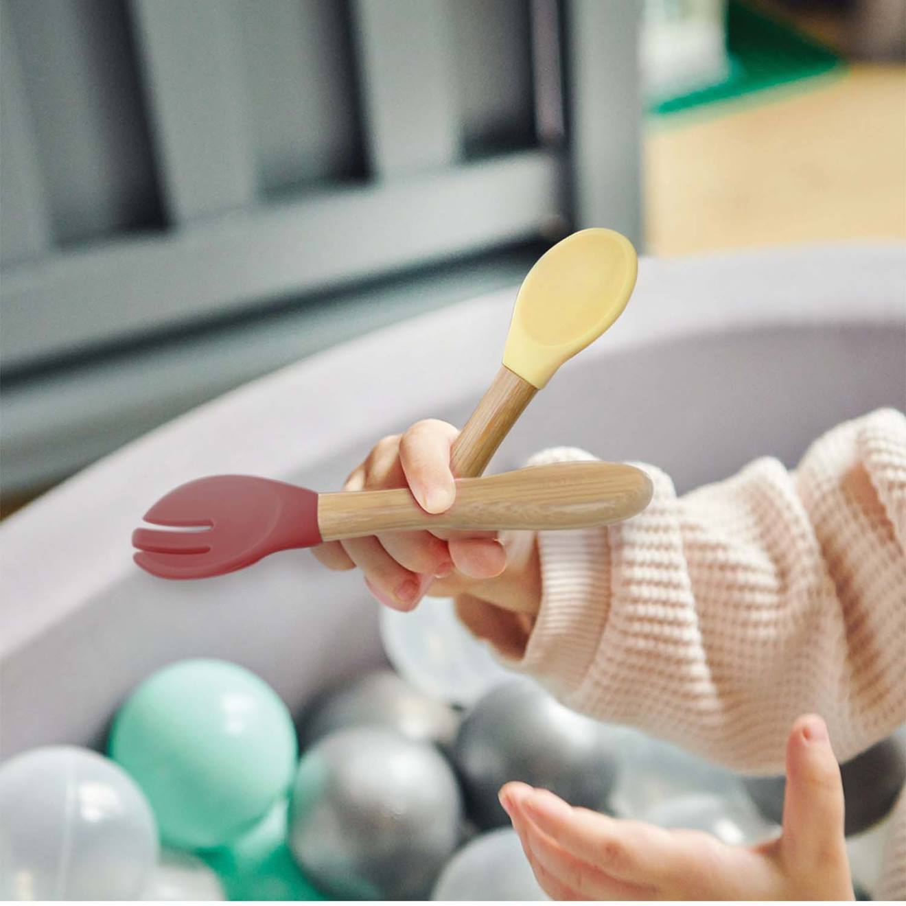 Set De Couverts Bébé Fourchette Et Cuillère Caramel (Minikoioi) - Image 1