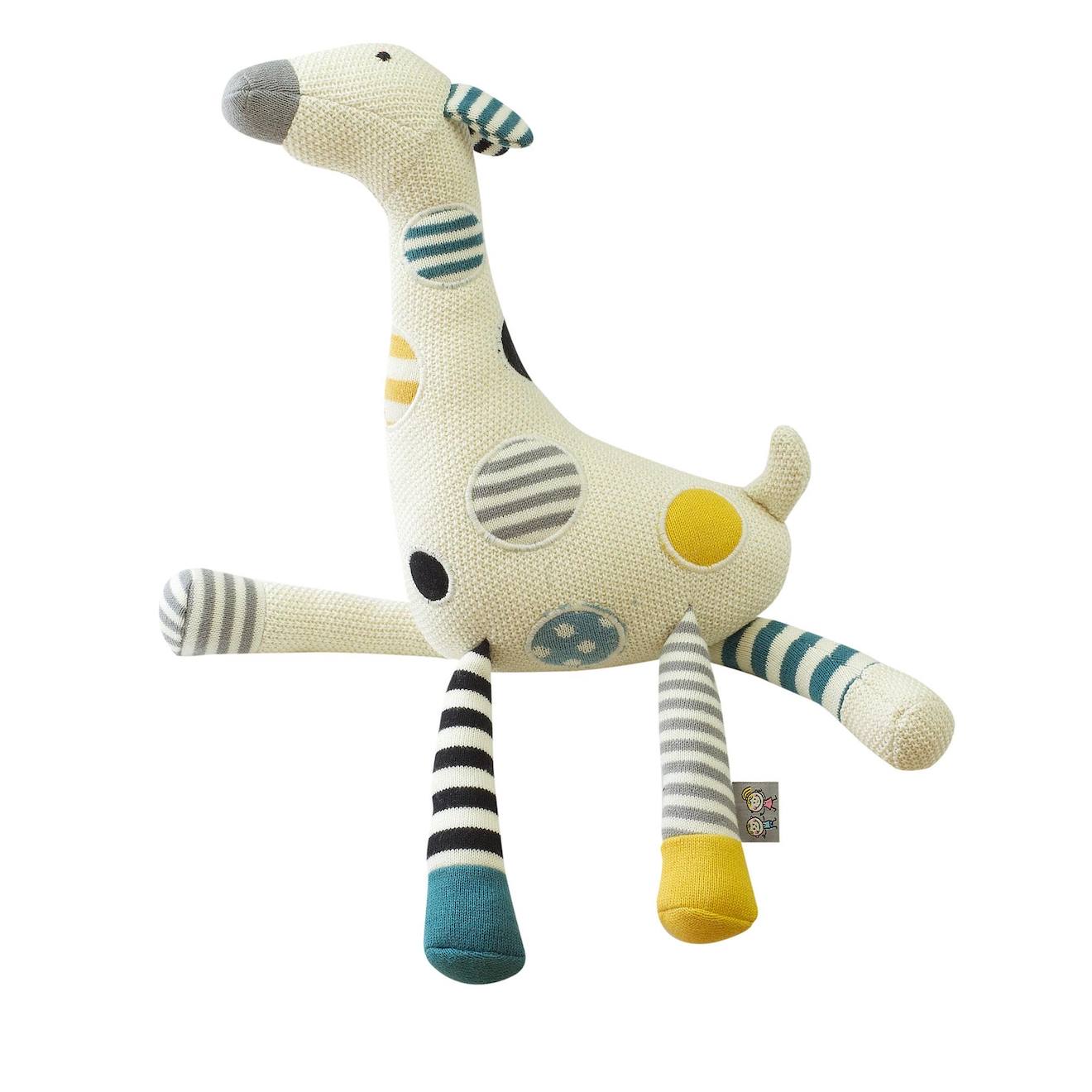 Peluche En Coton Maille Tricot - Doudou Girafe Multicolore