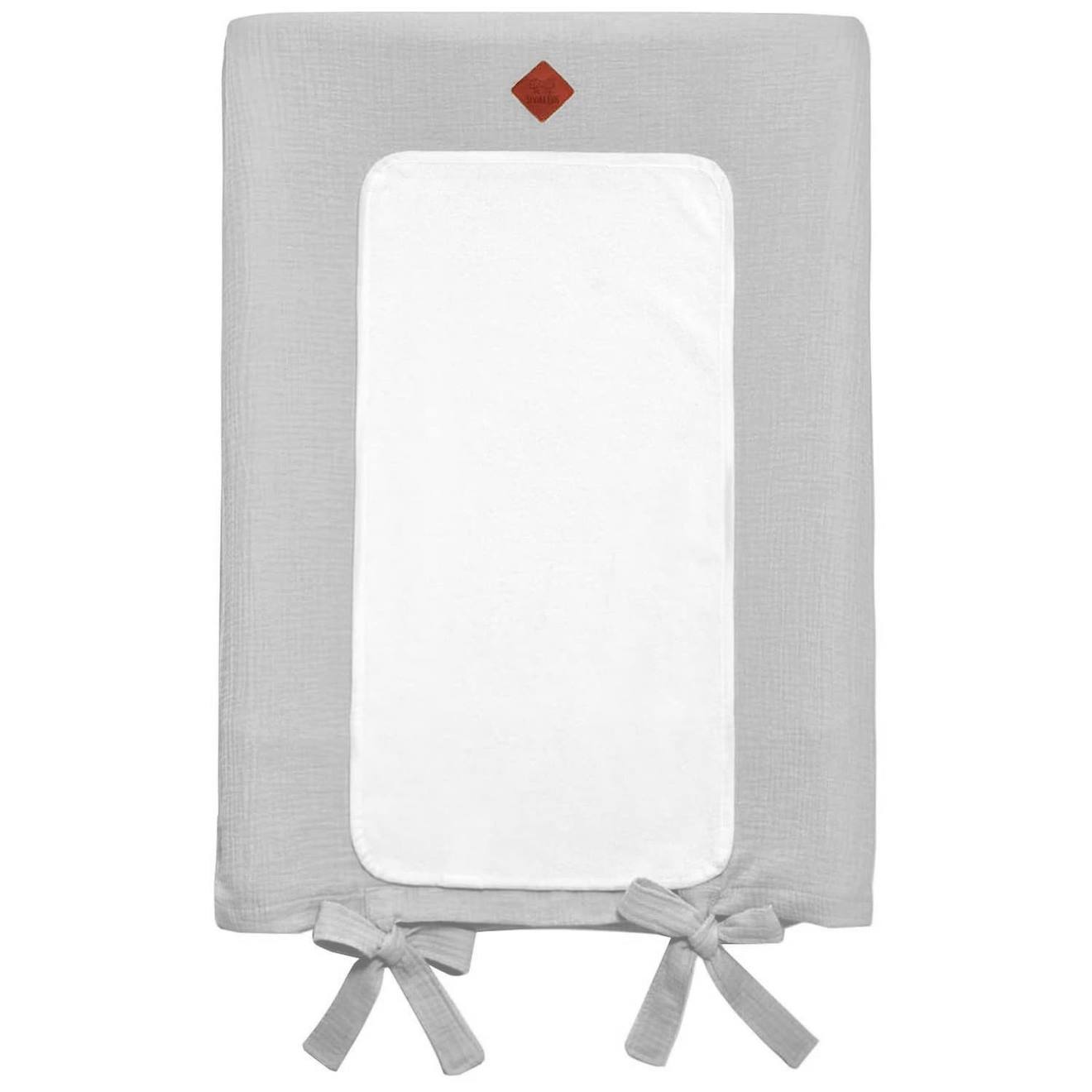 Housse De Matelas À Langer En Gaze De Coton Jeanne Gris Clair