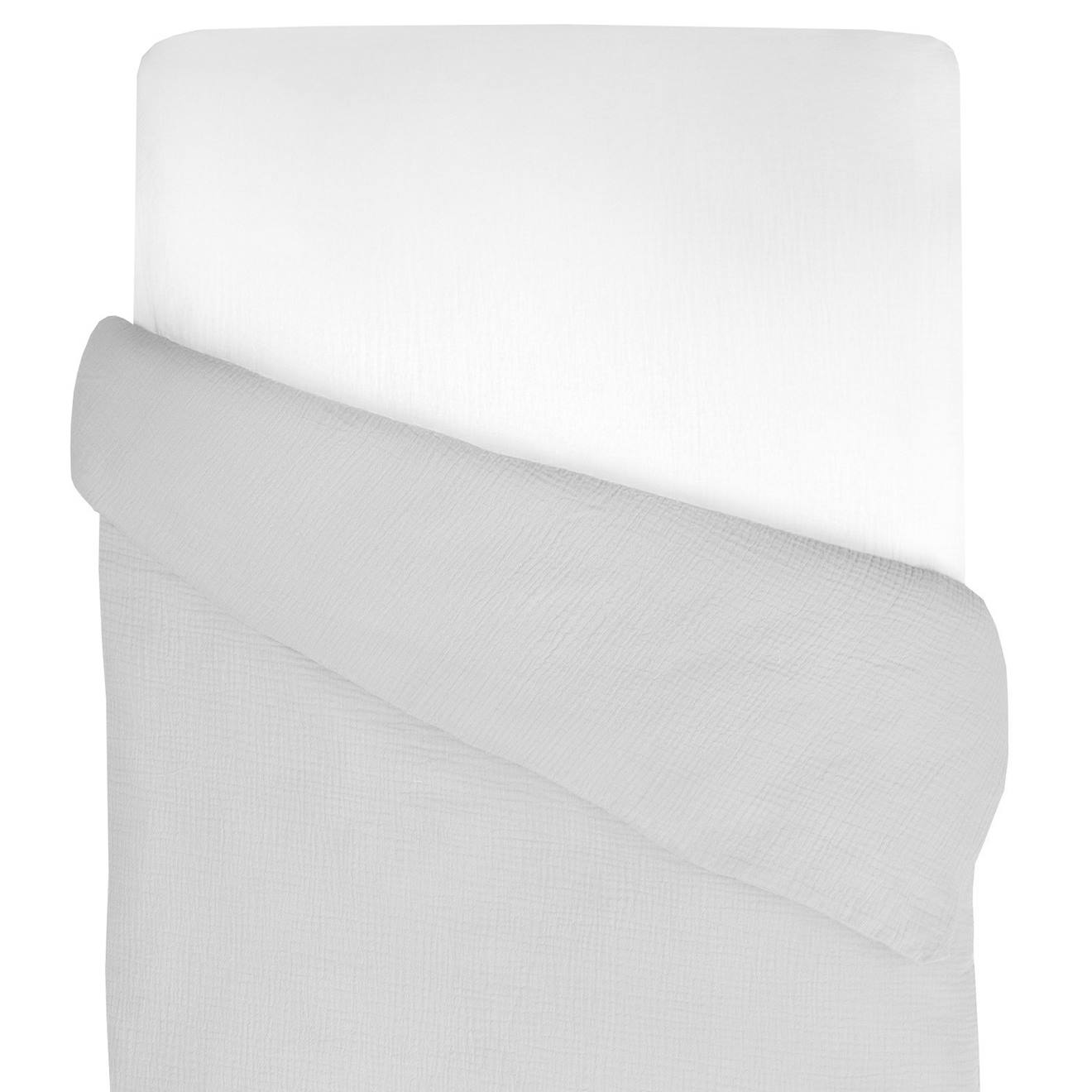 Housse De Couette En Gaze De Coton Jeanne Gris Clair