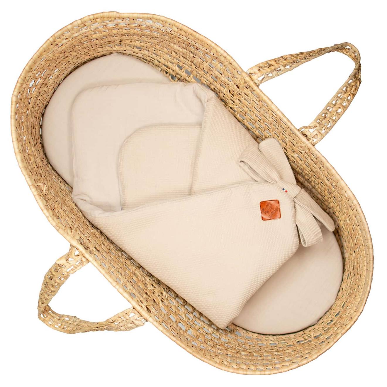 Couverture D'emmaillotage En Nid D'abeille Beige