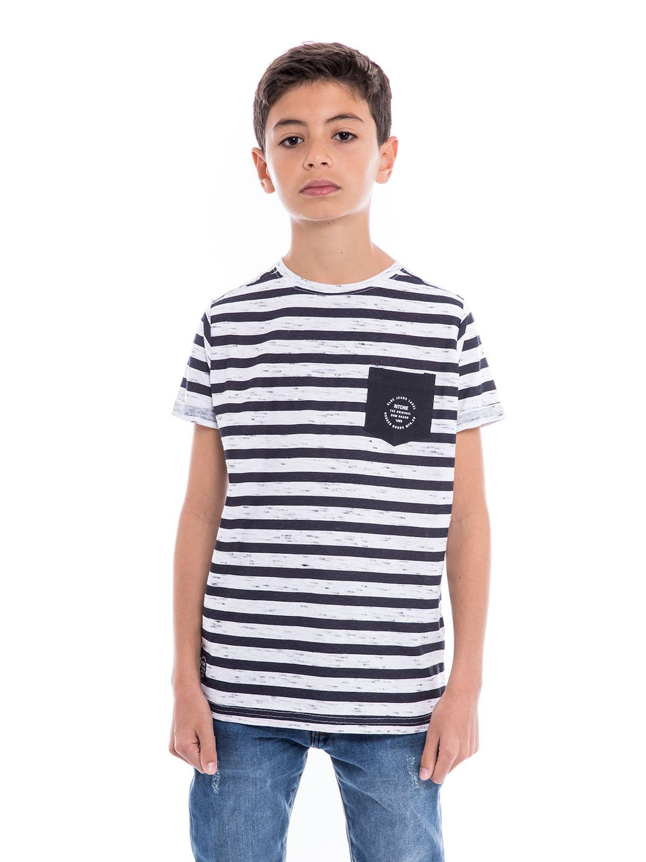 T-shirt Col Rond Coton Noutar Boy Bleu Marine