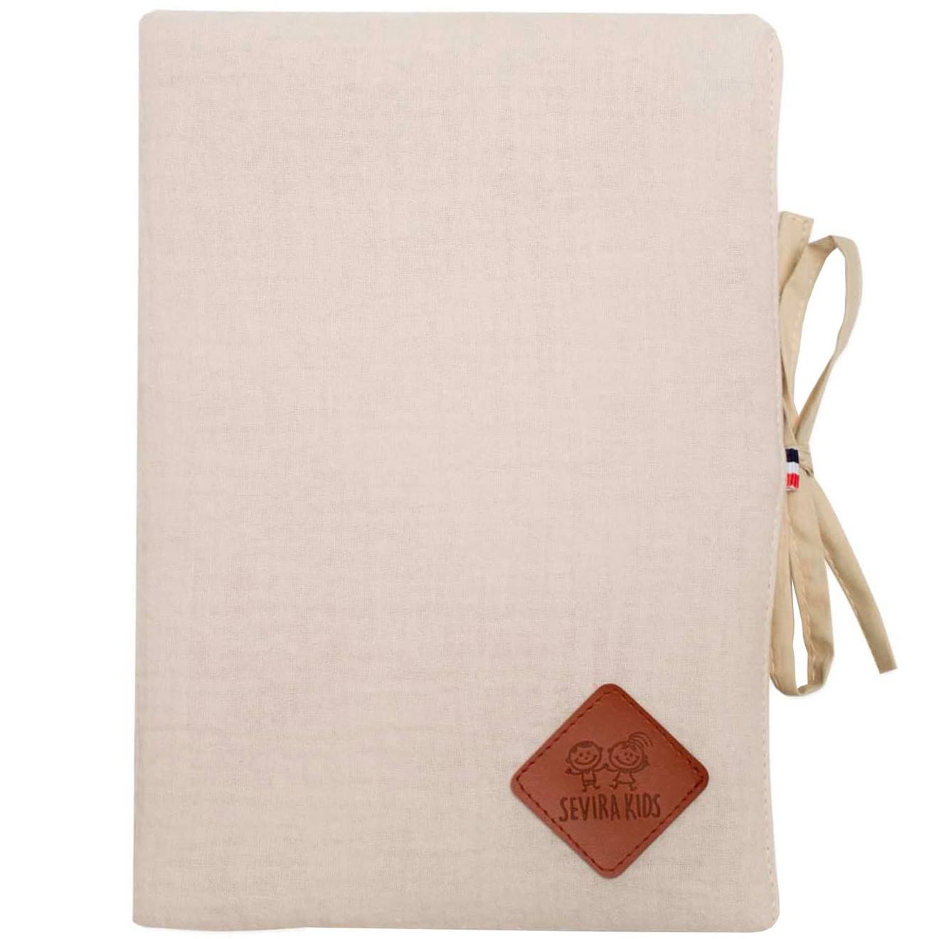Protège Carnet De Santé En Gaze De Coton Jeanne Beige