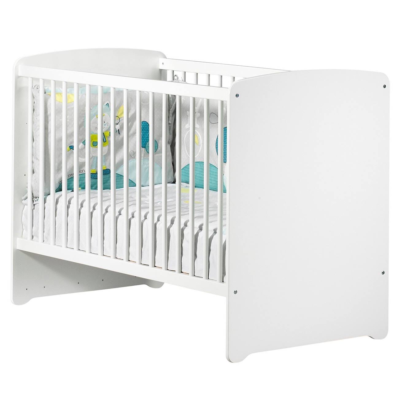 Lit Bébé À Barreaux Blanc