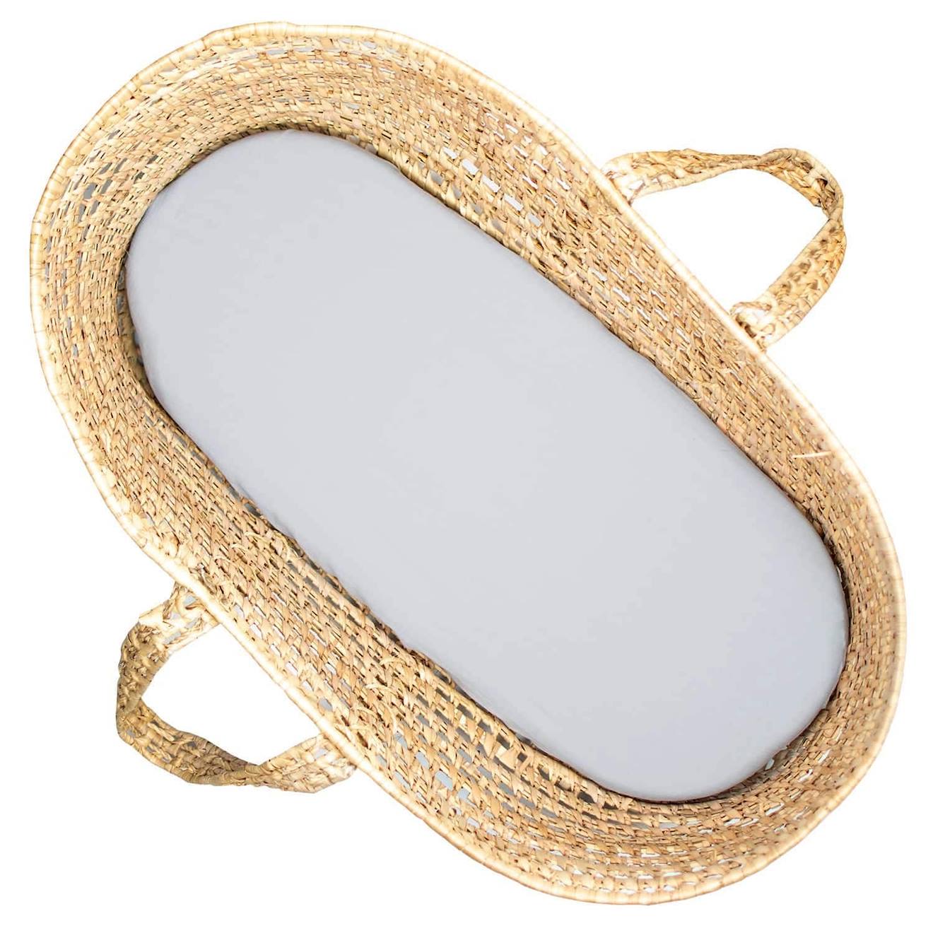 Drap Housse Couffin En Double Gaze À Carreaux Gris Clair