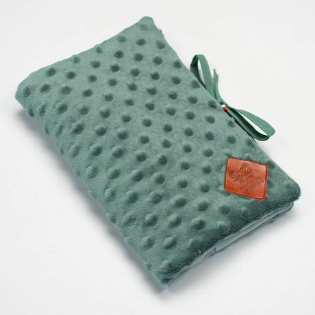 Protège carnet de santé en minky Bleu+Camel+Denim+Écru+Gris+Rose+Vert émeraude 31 - vertbaudet enfant 