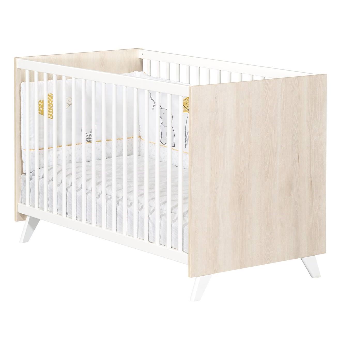 Baby Price - Lit Bébé En Bois Blanc/beige