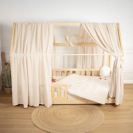 Ciel de lit cabane en gaze de coton duo 330 cm Beige+Blanc+Bleu+Camel+Écru+Gris+Marron+Rose+Terracotta+Vert 6 - vertbaudet enfant 