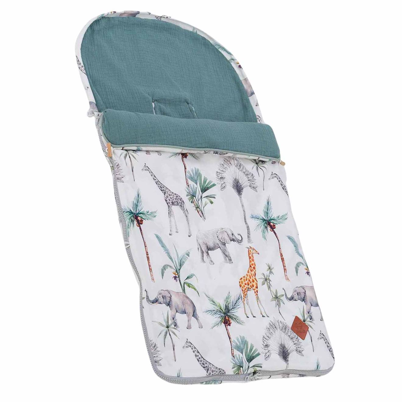 Sevira kids - Chancelière Universelle En Coton Safari Blanc Imprimé Safari