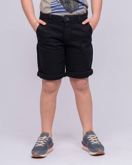 Bermuda chino bavolta garçon Beige+Bleu marine+Cognac+Marron+Noir+Rouge framboise 18 - vertbaudet enfant 