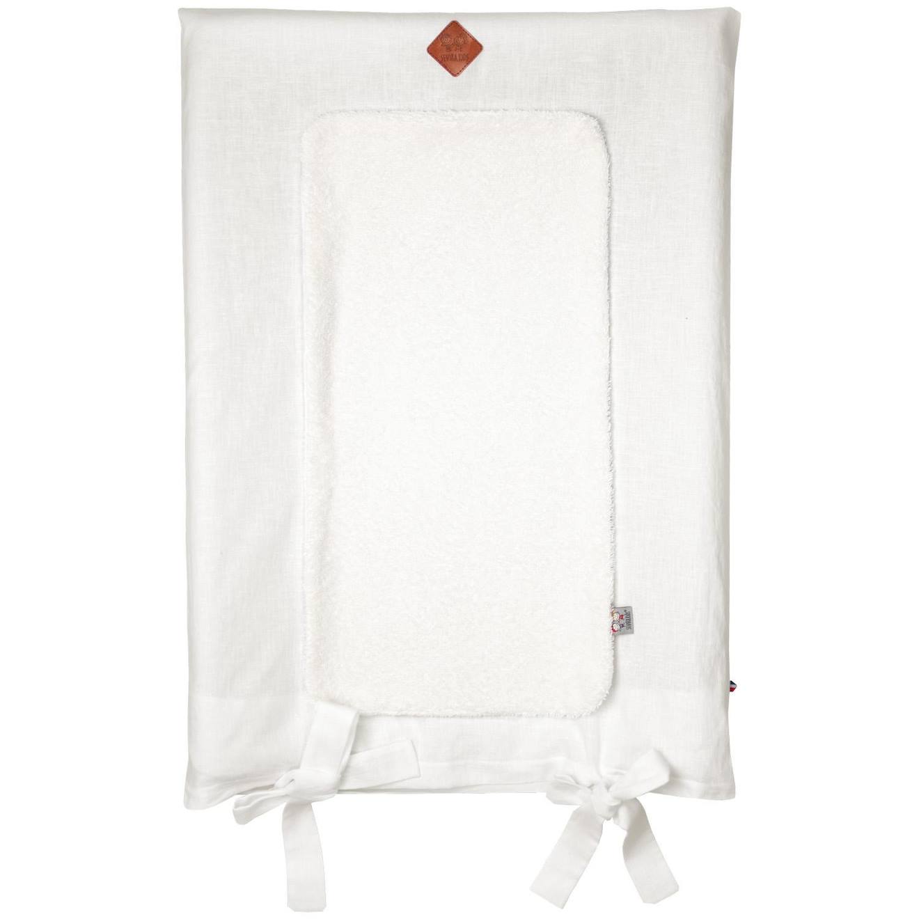 Housse De Matelas À Langer En Lin Lavé Écru