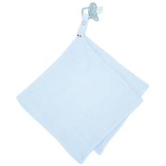 Jouet-Premier âge-Doudou lange attache tétine en gaze de coton jeanne