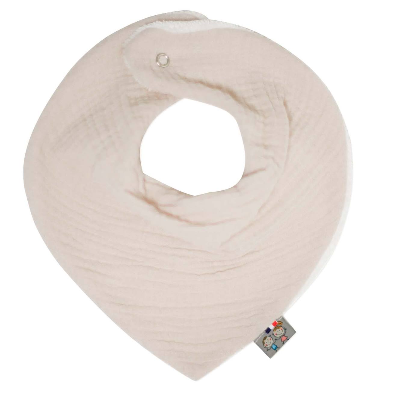 Bavoir Bandana Gaze De Coton Jeanne Beige