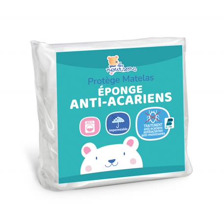 Les Noursons - Protège Matelas Bébé Anti Acariens - Alèse Imperméable Blanc