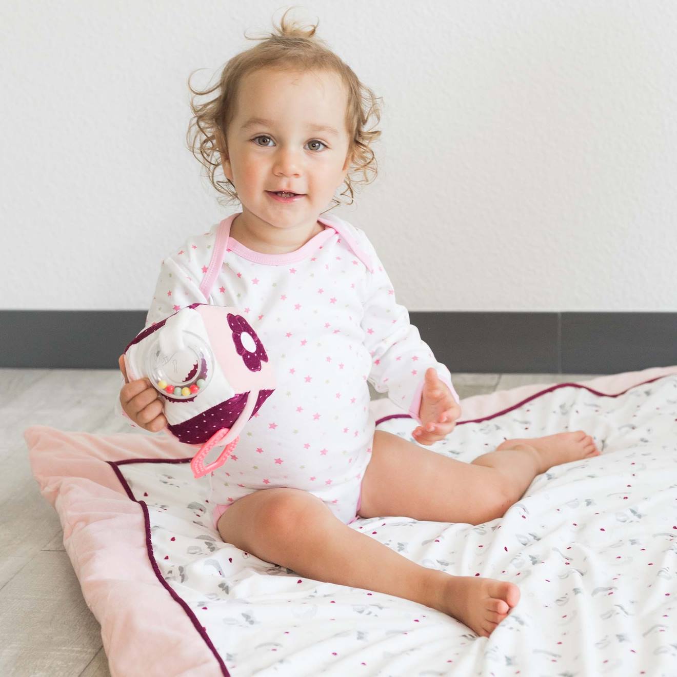Tapis De Parc Bébé Rose Et Blanc Rose