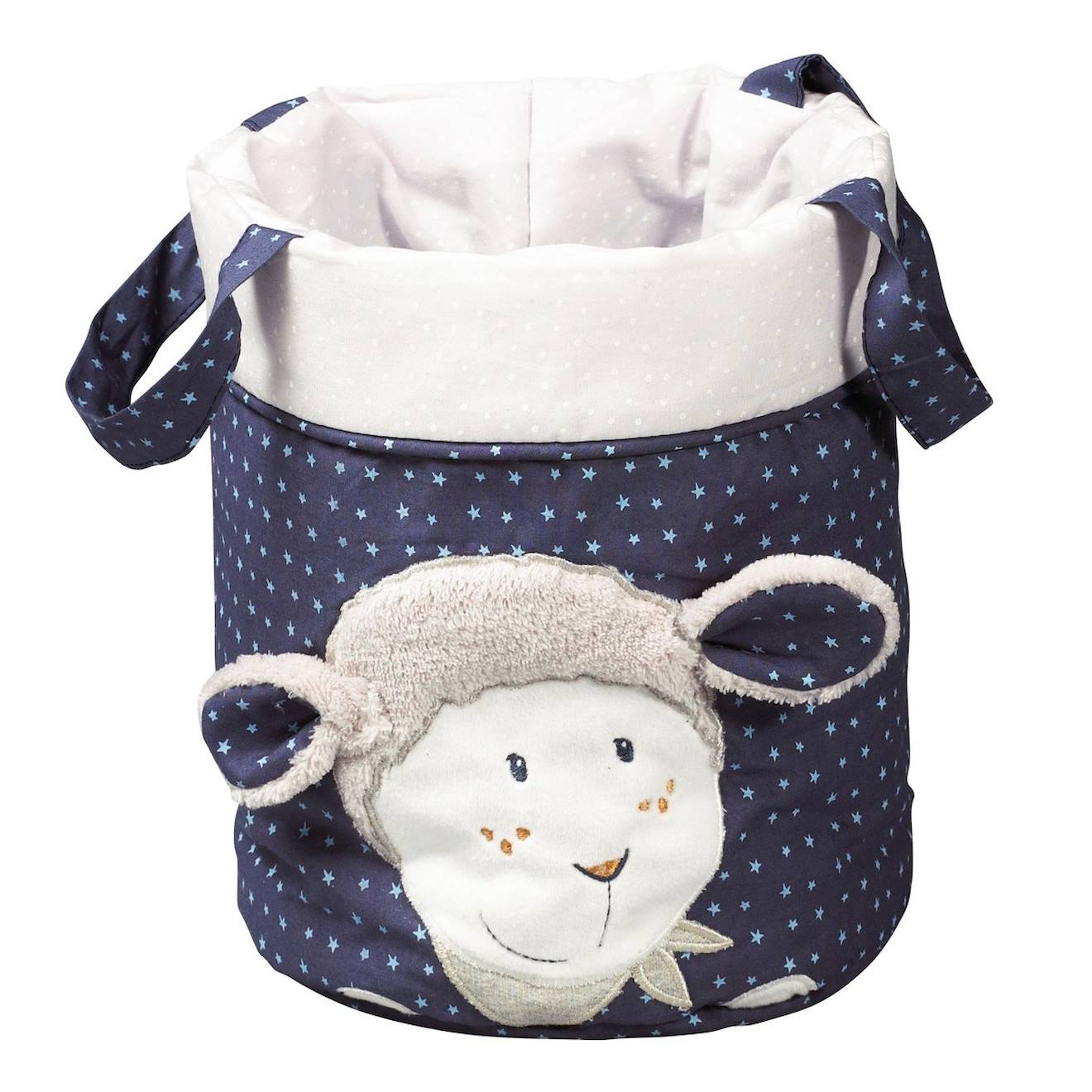 Lot De 3 Corbeilles Gigogne En Tissu En Coton Bleu