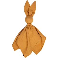 Jouet-Premier âge-Doudou lapin  en gaze de coton jeanne