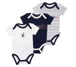 Bodies bébé manches courtes en coton lot de 3 - botanica  - vertbaudet enfant