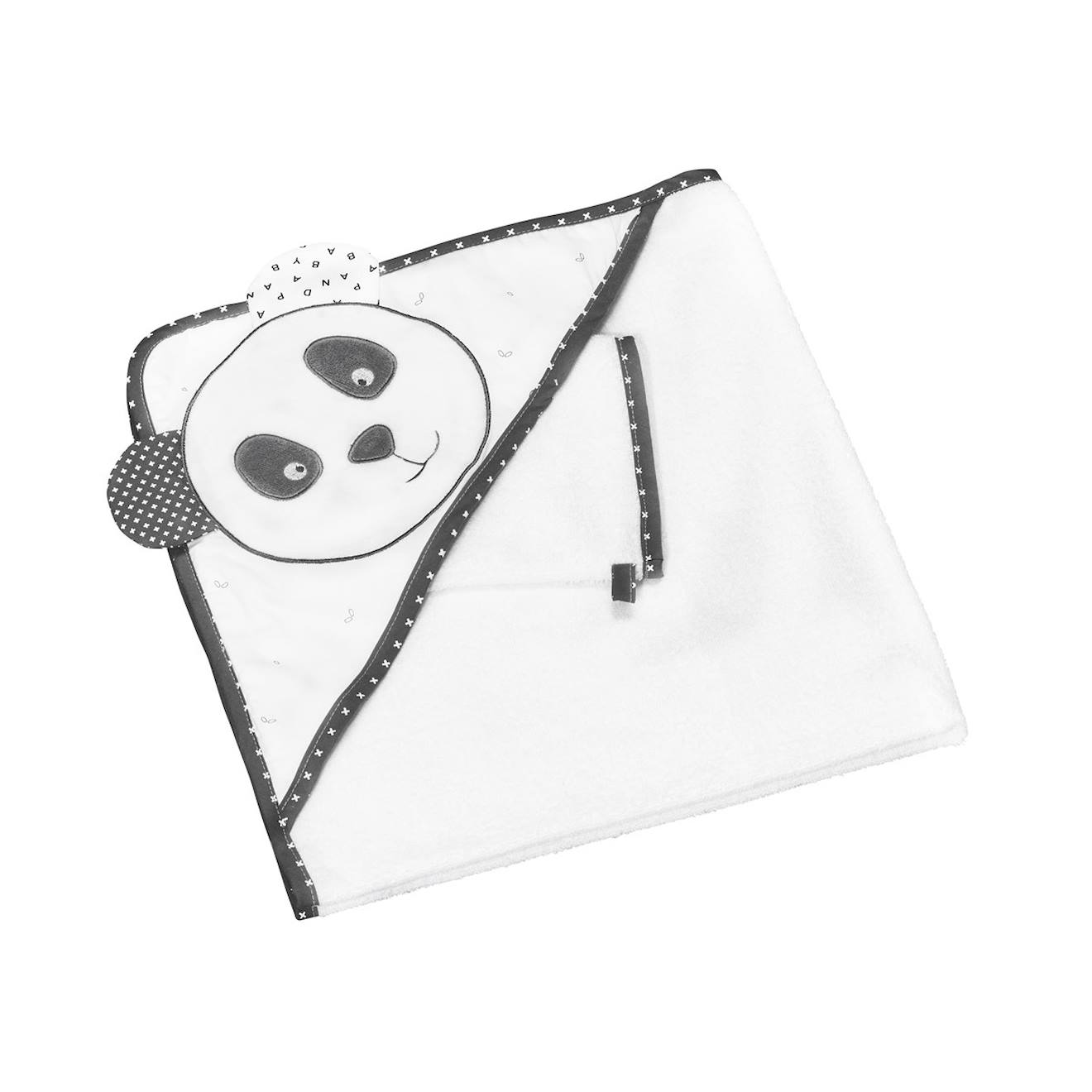 Cape De Bain Et Gant En Coton Blanc