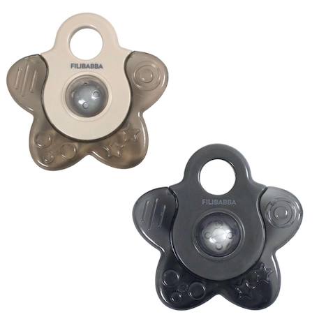 Filibabba - Lot De 2 Anneaux De Dentition Réfrigérants Étoiles Gris