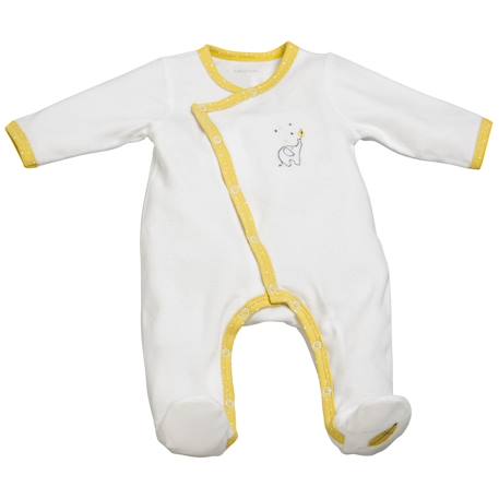 Pyjama bébé en velours - babyfan Blanc/gris+Blanc/jaune 5 - vertbaudet enfant 